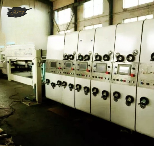 Online bottom folding gluing with auto printing die-cutting machine and auto bundling machine